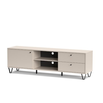 Aldo1 kašmirska TV omarica s predali na vratih in odprtim predalom 182x40x50,1H