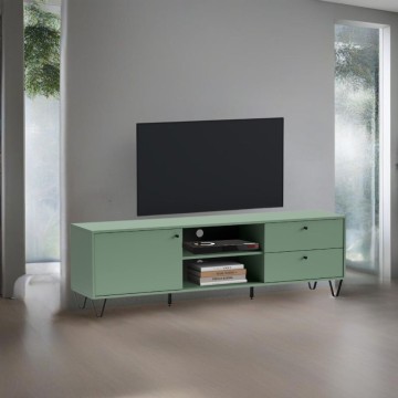 Aldo1 zelena TV omarica s predali in odprtim predalom 182x40x50,1H