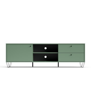 Aldo1 zelena TV omarica s predali in odprtim predalom 182x40x50,1H