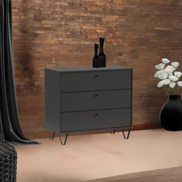 ALDO3 antracitna komoda s 3 predali 83,6x40x75,2H