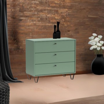 ALDO3 Zelena komoda s 3 predali 83,6x40x75,2V