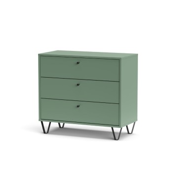 ALDO3 Zelena komoda s 3 predali 83,6x40x75,2V