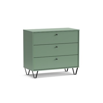 ALDO3 Zelena komoda s 3 predali 83,6x40x75,2V
