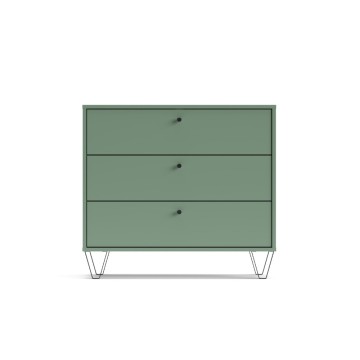 ALDO3 Zelena komoda s 3 predali 83,6x40x75,2V