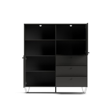 Bivak z vrati s predali in odprtim predalom antracit ALDO6 123,6x40x135H