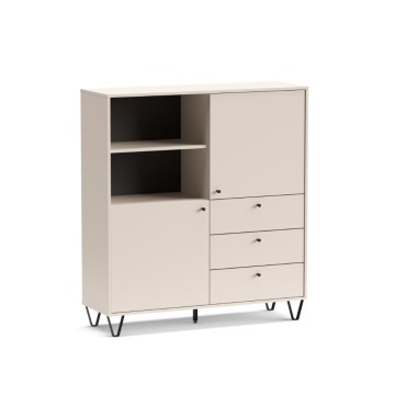 Bivak s predali in odprtim predalom kašmir ALDO6 123,6x40x135H