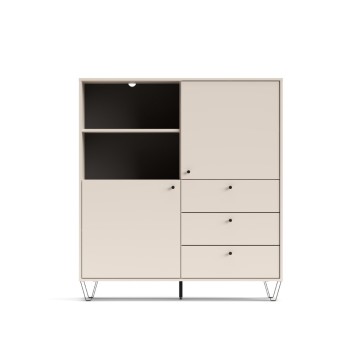 Bivak s predali in odprtim predalom kašmir ALDO6 123,6x40x135H