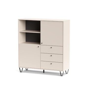 Bivak s predali in odprtim predalom kašmir ALDO6 123,6x40x135H