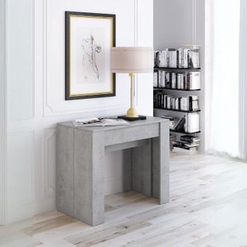 Raztegljiva konzolna mizica Luka cementne barve 90x51,6x76,6H