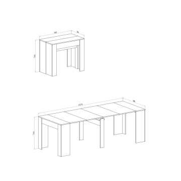Razširjena konzolna mizica nelson hrast barva Luka 90x51,6x76,6H