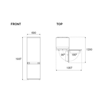 Bertazzoni REF704BBNPTC Vgradni hladilnik 70 cm 341 lt skupaj NO FROST