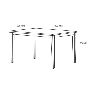 Dori bela pravokotna miza 140x80x74H