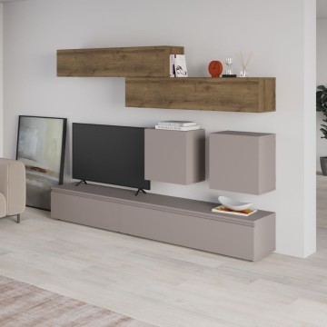 Stenski sistem iz torture in oreha Licia 250x40x186H