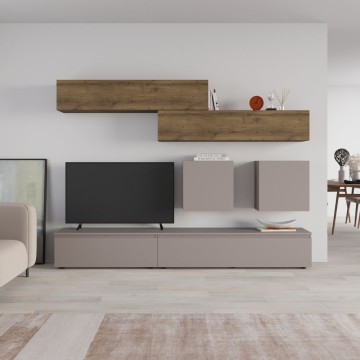 Stenski sistem iz torture in oreha Licia 250x40x186H