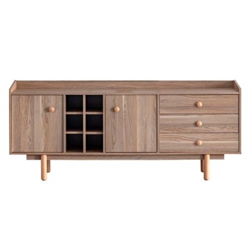 Bivak 2 vrati in 3 predali z odprtimi predali medeni hrast Dolce 206x45x85H