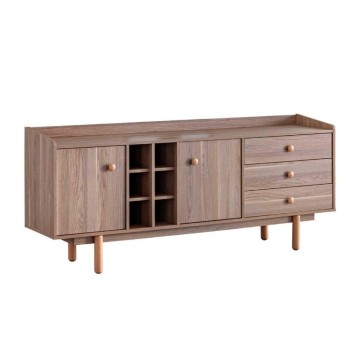 Bivak 2 vrati in 3 predali z odprtimi predali medeni hrast Dolce 206x45x85H