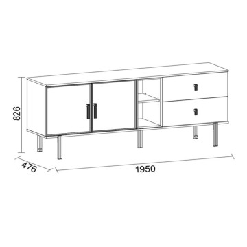 Bivak 2 vrati in 2 predala Mozambik barva spatulat Merlin 195x47,6x82,6V