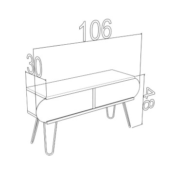 TV stojalo Ilia iz oreha 106x30x48H MT190111