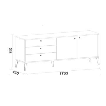 Bivak 2 vrati in 3 predali Piedra barva bež in kaplan 173.3x45x79H