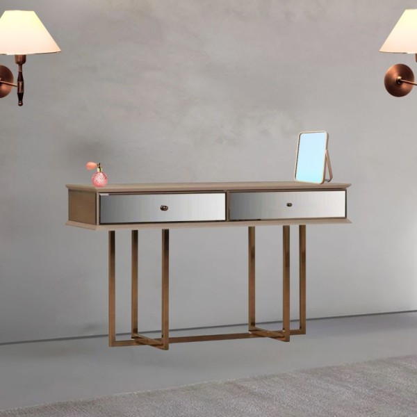 Komoda Eliza zlate noge in 2 predala vizon krem obloga 140.5x45.5x80.3H Komoda Eliza zlate noge in 2 predala vizon krem obloga 140.5x45.5x80.3H