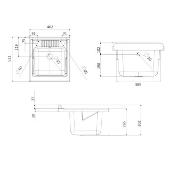 Vrtna bela umivalna enota 45x50x85 PVC