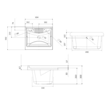 Vrtna bela umivalna enota 60x50X85 PVC