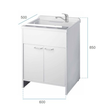 Vrtna bela umivalna enota 60x50X85 PVC