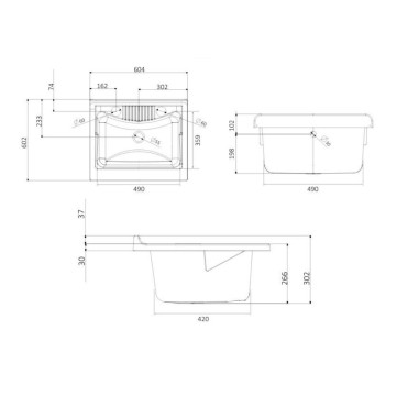 Vrtna bela umivalna enota 60x60X85 PVC
