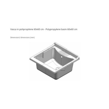 Vrtna bela umivalna enota 60x60X85 PVC