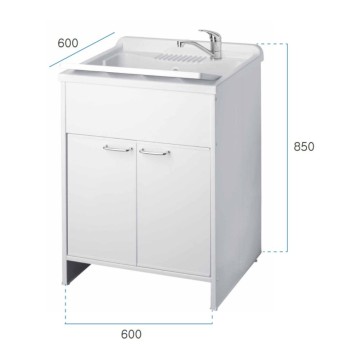 Vrtna bela umivalna enota 60x60X85 PVC