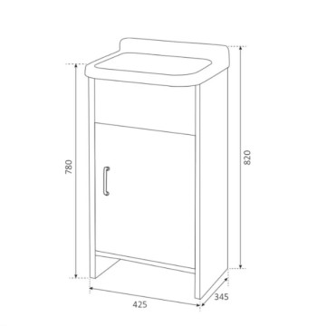 Zunanji beli umivalnik iz smole Rocco 42,5x34,5x82