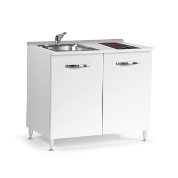 Kuhinja80 macesen bela z umivalnikom in steklokeramično ploščo 80x60x85H