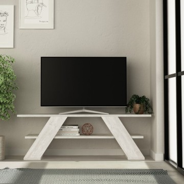 Odprto TV stojalo Farfalla 120 2 polici bela vintage