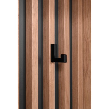 Vhodna omarica z rebrasto sprednjo stranjo in ogledalom Medan42B barva antracit hrast 122x37x190H