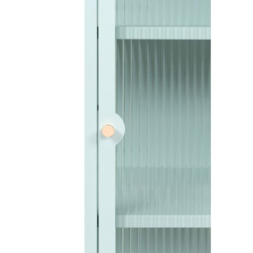 Milton01 40x40x101,1H Kaljeno steklo z žlebovi in metino zeleno laminirano jekleno vitrino