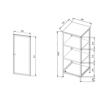 Milton01 40x40x101,1H Kaljeno steklo z žlebovi in metino zeleno laminirano jekleno vitrino