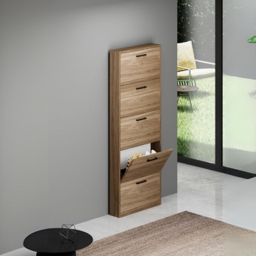Serena slim prostorsko varčna 5-vratna omara za čevlje 180x65x15 barva naravnega oreha