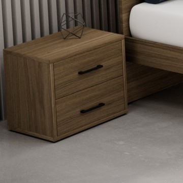 Nočna omarica 2 predala barva naravnega oreha 52x36x43H Sestavljeno