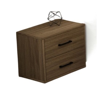 Nočna omarica 2 predala barva naravnega oreha 52x36x43H Sestavljeno