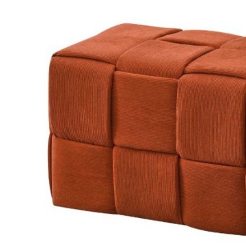 Pravokotni puf z rjasto barvo in tkanim učinkom Den 104x39x39H