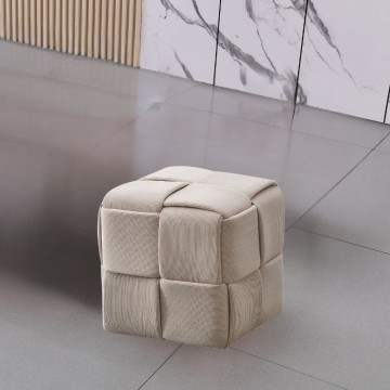 Kvadratni puf v barvi goloba s tkanim učinkom Den 39x39x39H