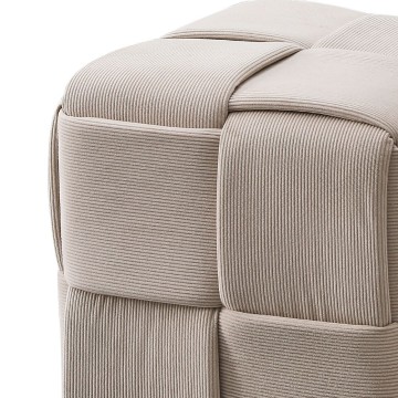 Kvadratni puf v barvi goloba s tkanim učinkom Den 39x39x39H