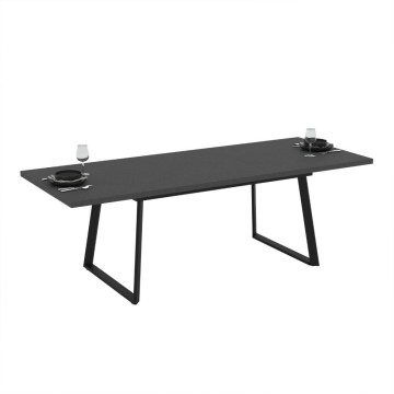 Raztegljiva miza z oksidnim vrhom in črnimi kovinskimi nogami Lavinya 170x90x75h