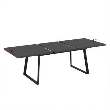 Raztegljiva miza z oksidnim vrhom in črnimi kovinskimi nogami Lavinya 170x90x75h