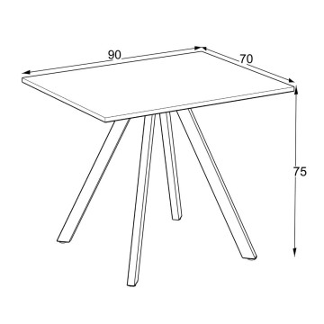 Lucasova pravokotna mizica iz hrastovega lesa: Eleganca in slog 90x70x75H