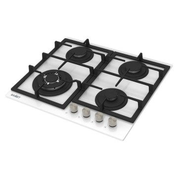 Samet Dafne60 Plinska kuhalna plošča s 4 gorilniki 60 cm, belo steklo