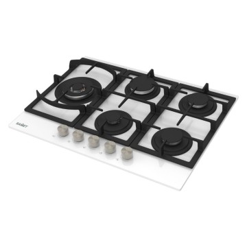 Samet Dafne70 Plinska kuhalna plošča s 5 gorilniki 70 cm, belo steklo