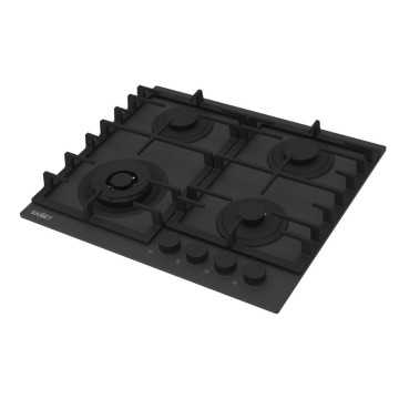 Samet Zacinto60 Plinska kuhalna plošča s 4 gorilniki 60 cm mat črna satenasto kaljeno steklo