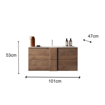 Jupiter100 mercure hrastova stenska kopalniška omarica 101x47x51H