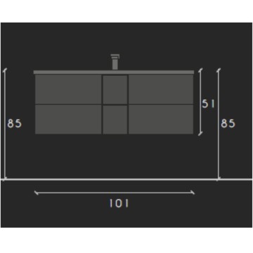 Jupiter100 mercure hrastova stenska kopalniška omarica 101x47x51H
